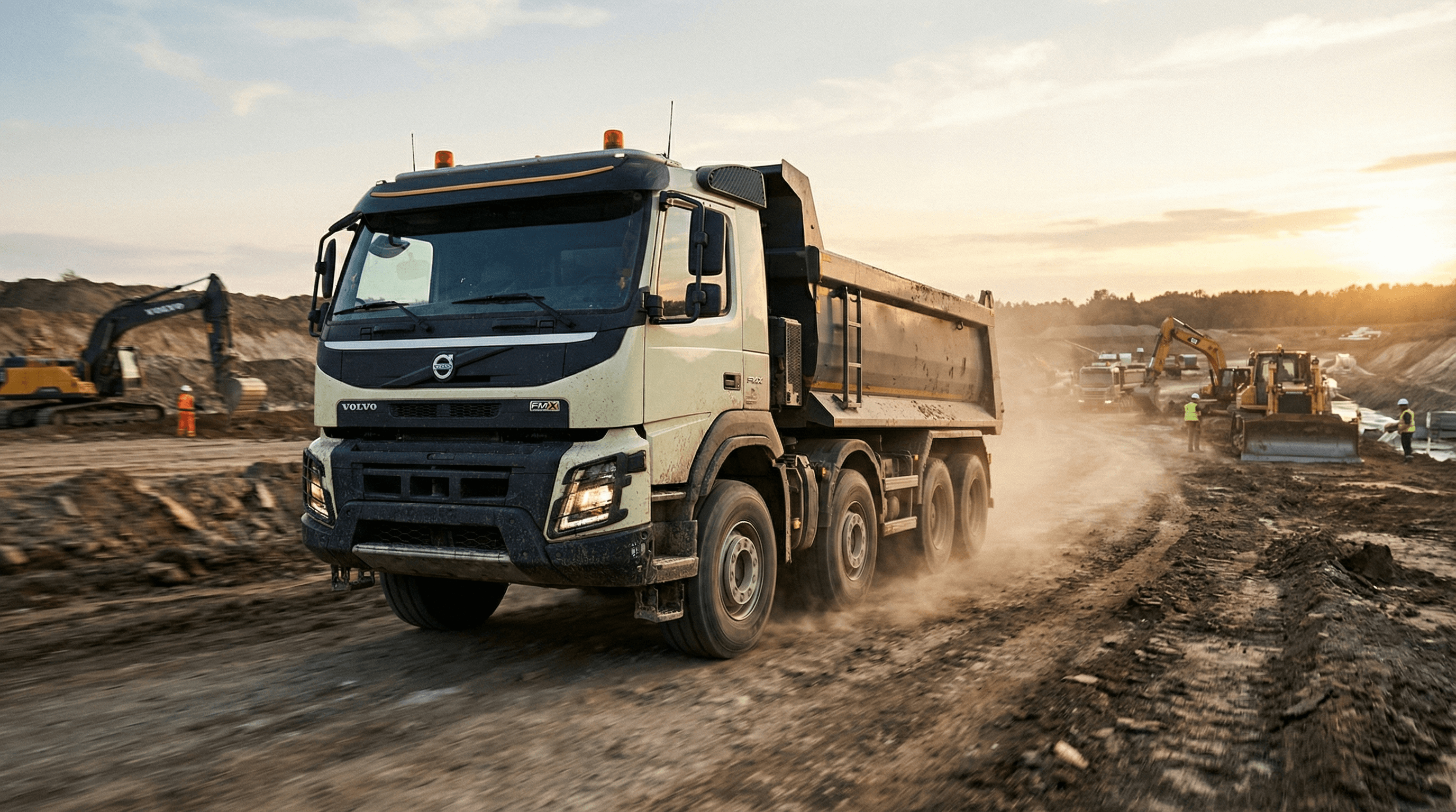 Camion in azione su cantiere